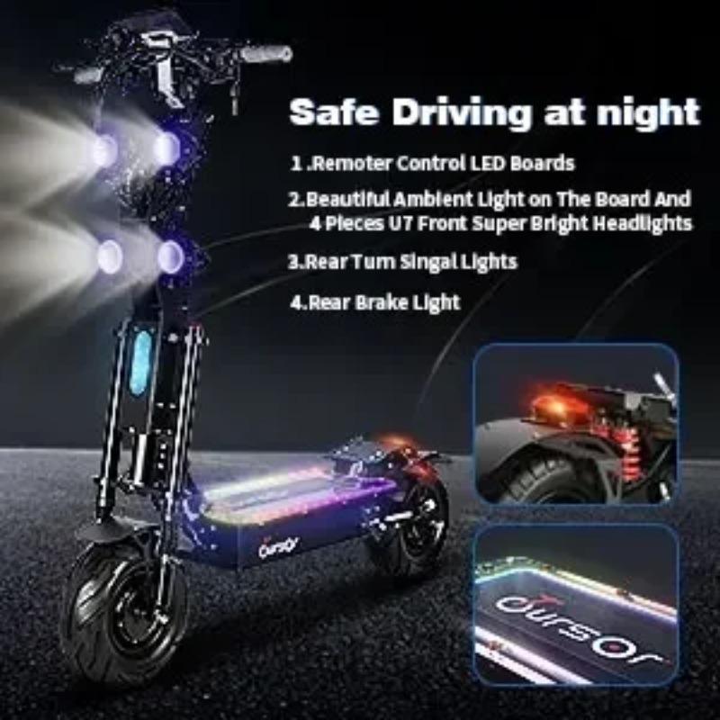TOURSOR X14 Pro Elektroroller, Dual 5000W Motoren, 72V 40Ah Akku, 80 km/h, 120 km Reichweite, 13-Zoll-Breitreifen, faltbar