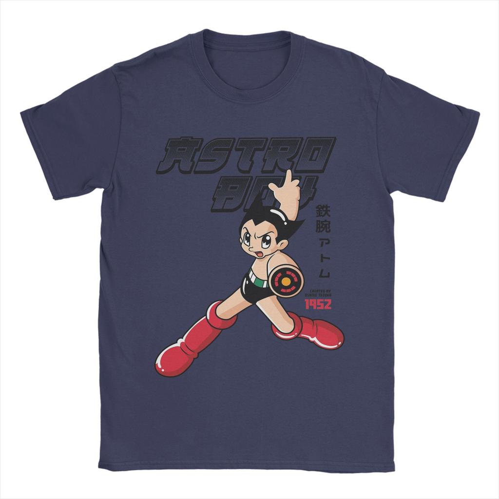 T-shirt Astro Boy da Uomo Vintage Puro Cotone Maglietta Girocollo Manica Corta T-shirt Abbigliamento Originale