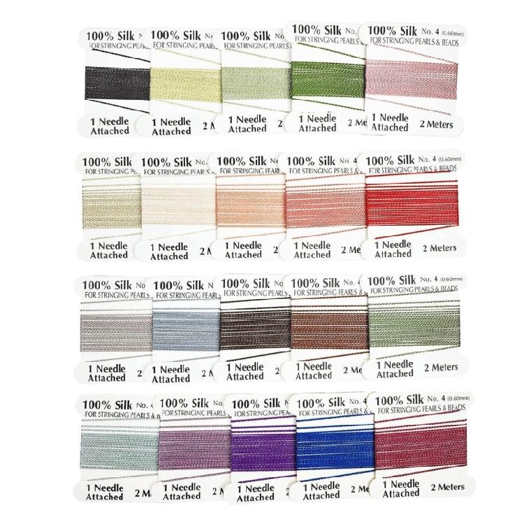 

Natural Silk Cord for Bracelet Jewelry Making Knotting Cord Beading Bead Thread 0.6mm