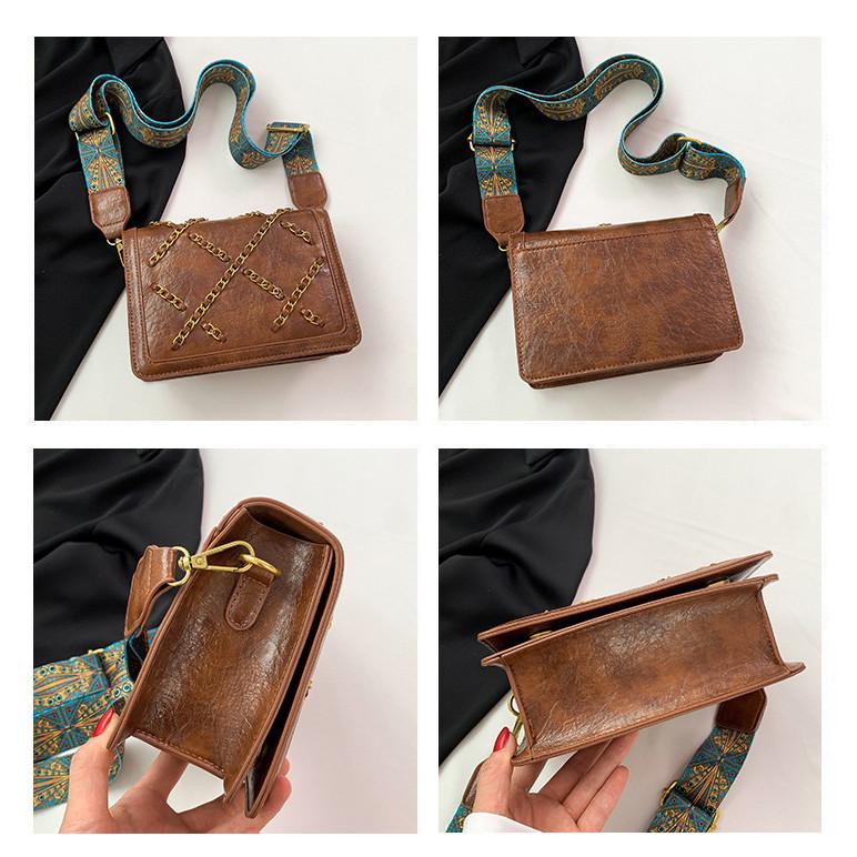 IELGY Simple Fashionable All-Match Bag Korean Version Popular Diamond Chain Shoulder Messenger Bag