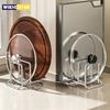 Household Stainless Steel Cutting Board Rack Cutting Lid Rack Board Storage Combination Space-saving Storage Rack
