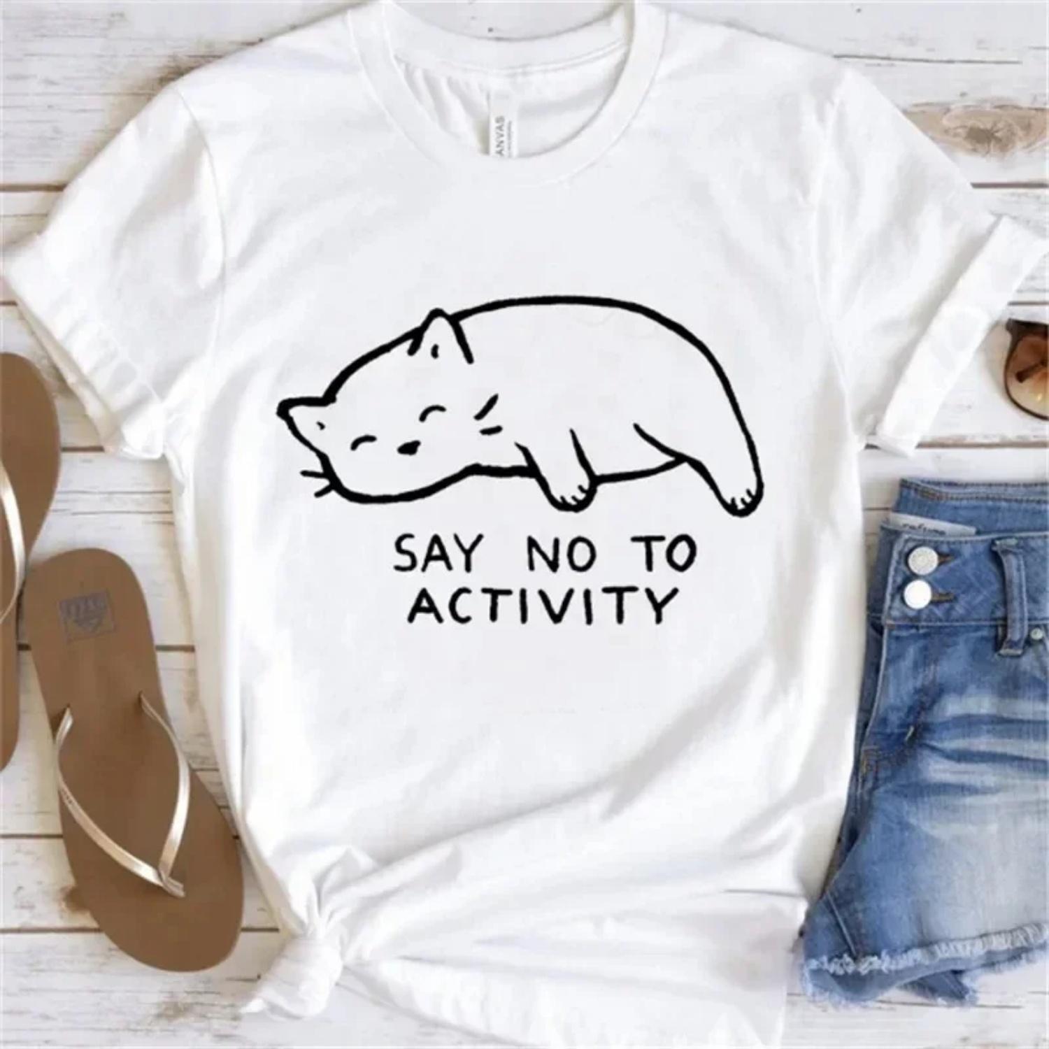 Cartoon Printed Cat Trendy Fashion Cute Short Sleeved Women s Casual T-shirt Summer Breathable Versatile Women s Top T-shirt S