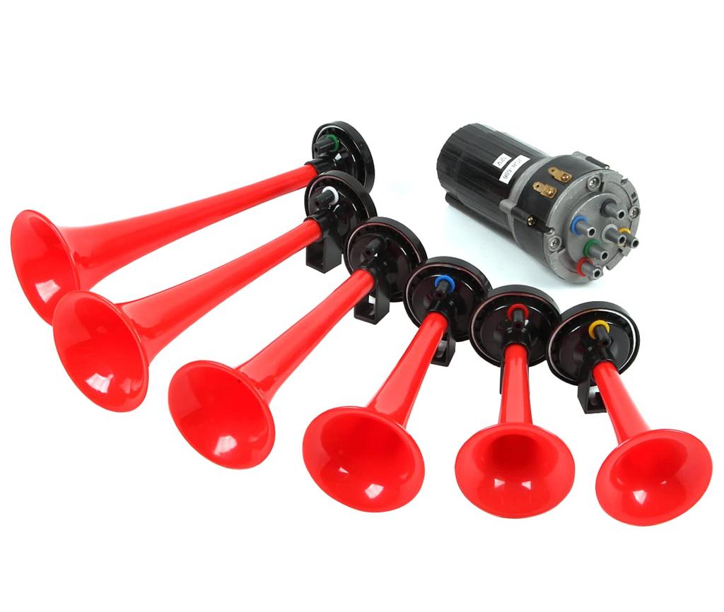 Musical Air Horn Red for 12V Cars 6-Bar (Godfather)