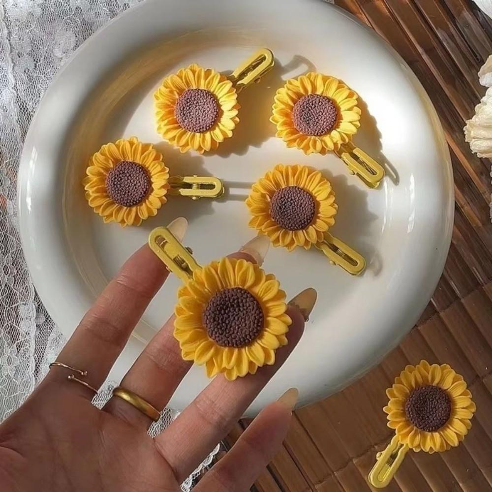 Fashion Sunflower Flower Hair Clips Sweet Headdress Hairpins Bangs Clip for Women Girls