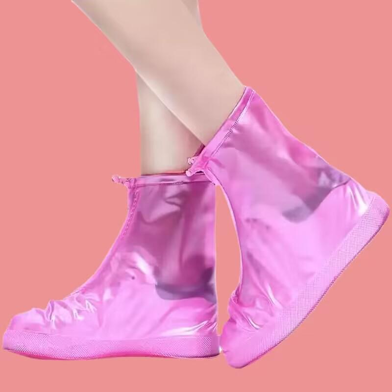 Unisex PVC Waterproof High-Top Non-Slip Shoe Covers for Travel