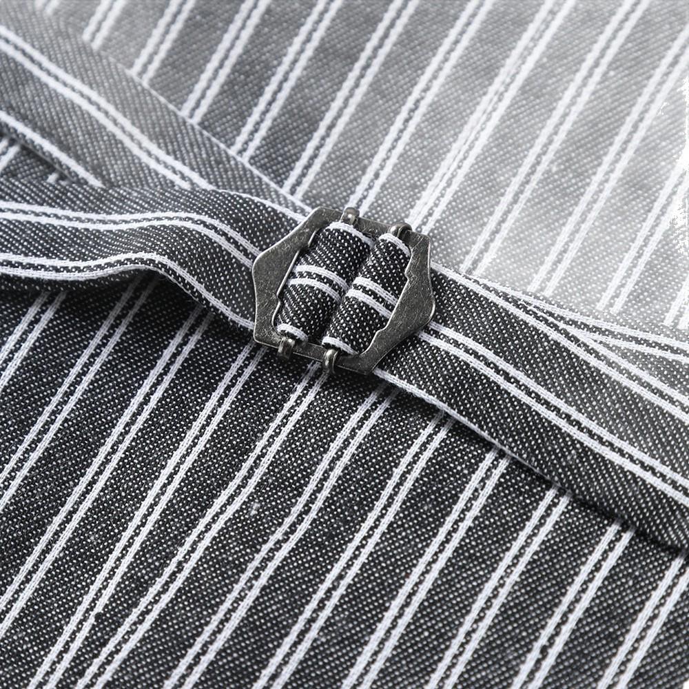 2025 Men's Slim Fit Striped Double-Breasted Retro Suit Vest - European Size