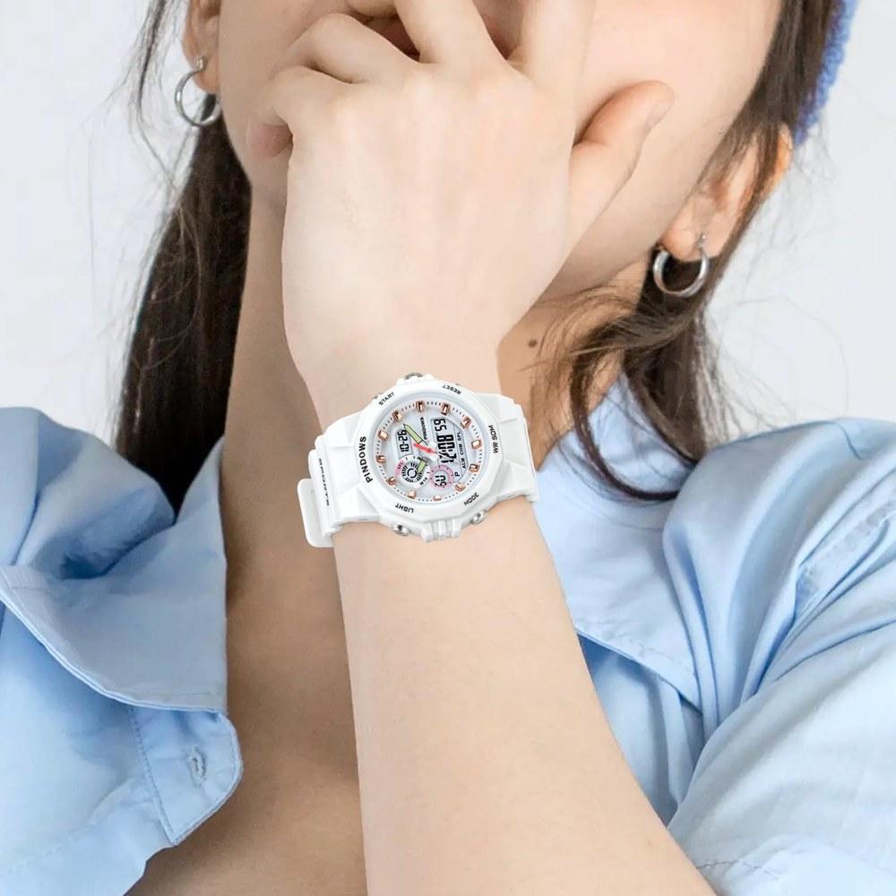 PINDOWS Orologio Sportivo Analogico Digitale da Donna 5 ATM Resistente all'Acqua Cronometro