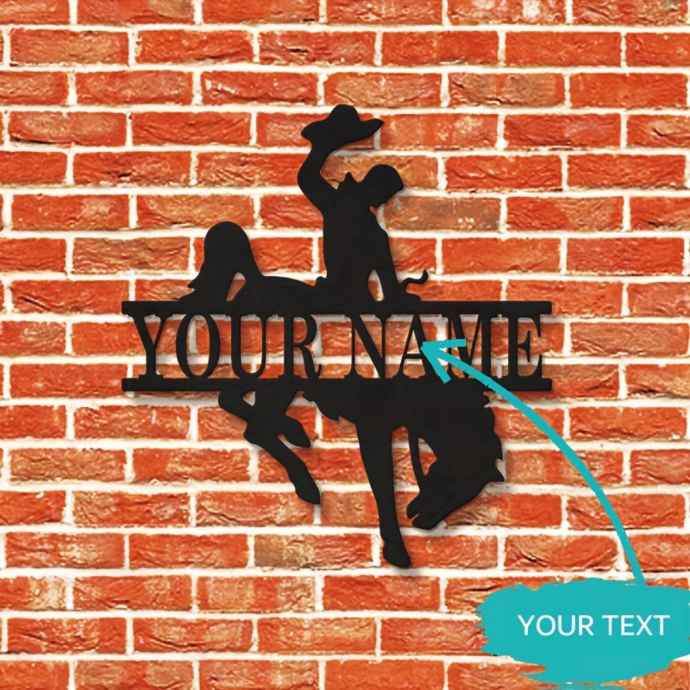 Personalized Metal Tin Sign Western Cowboy Wall Decor Vintage Hanging Plate Home Bar Garage Art