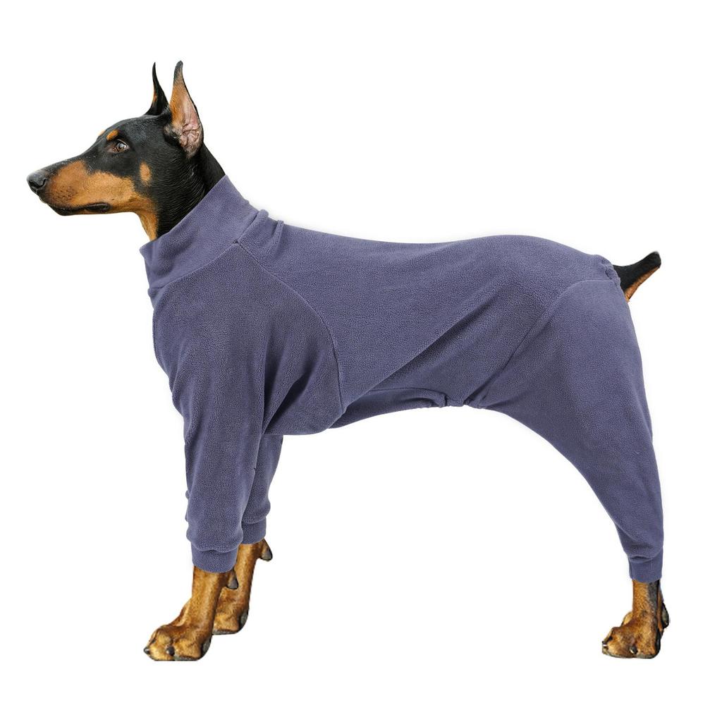 Fleece Warmes Vierbeiniges Hunde-Outfit mit Hohem Kragen für Mittelgroße & Große Rassen