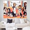 Anime School Girls Tapestry Wall Hanging Cherry Blossom Sakura Japanese Cartoon Aesthetic Wall Art Bedroom Dorm Decor