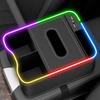 Scatola portaoggetti per bracciolo auto con porte di ricarica, luci LED multi-modalità, design ad alta capacità, organizer per console auto, custodia porta fazzoletti