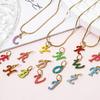 1 Piece 304 Stainless Steel Letter Charms Gold Plated Capital Alphabet Initial Letter Message " A-Z " Enamel Pendants Findings