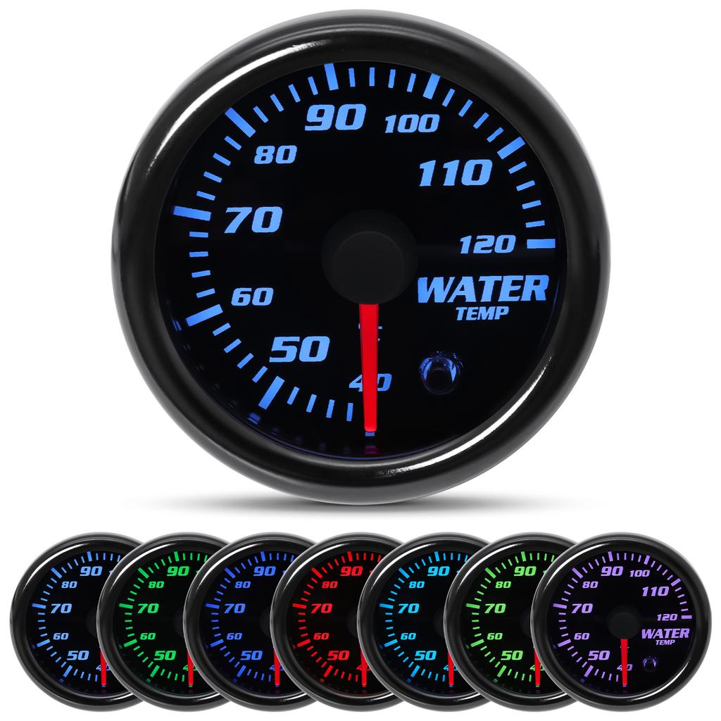 2'' 52mm 7 Color Oil Temperature Gauge Boost Bar PSI Water Temp Oil Pressure Air Fuel Ratio RPM Tachometer for 12V Car Gauges