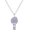 BTS Light Stick Necklace Purple Full Rhinestone Army Bomb Pendant Silver Chain K-Pop Idol Fan Merchandise Jewelry Gift for Women and Girls Trend