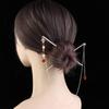 Hair Insert Ponytail Holder Headwear For Men Fan Hair Accessories Hair Fork Chinese Style Hairpins Double Tassel Hair Stick