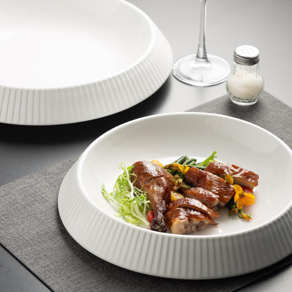 Premium White Porcelain Dinner Plate Large Seafood Plate Hotel Tableware Cold Dish Plate Home Salad Plate Ins Pasta Plate