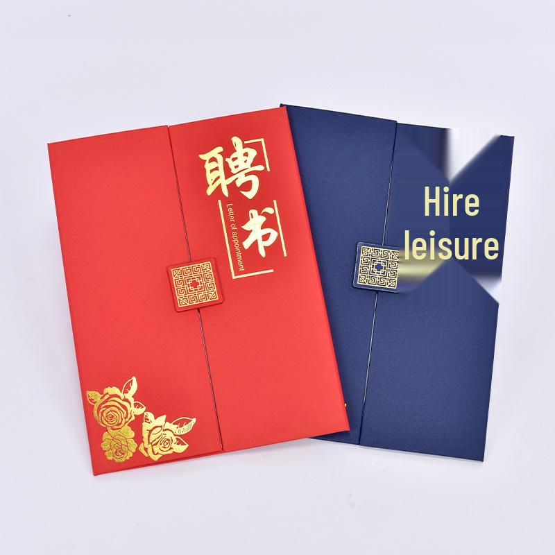 A4 Leather Honor Certificate Cover with Gold Stamping