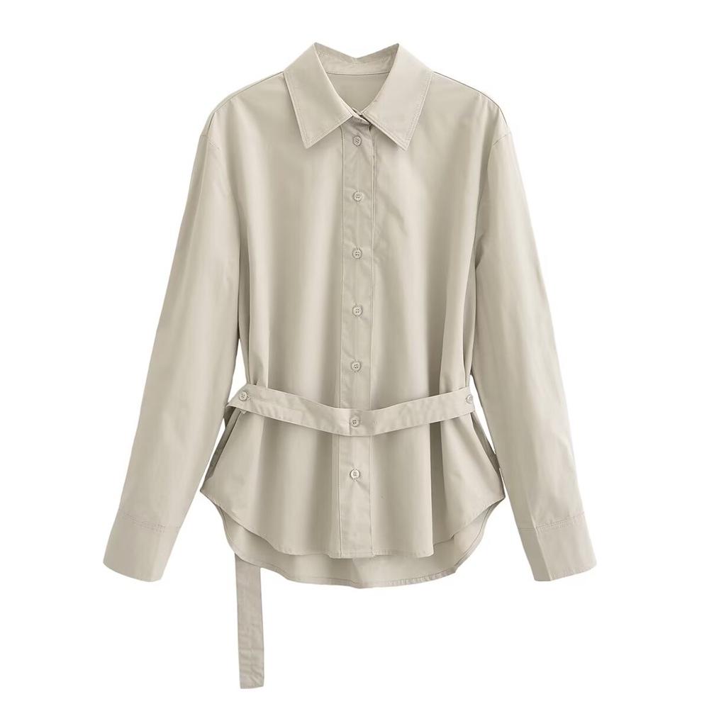 Women's Autumn/Winter 2024 Versatile Poplin Shirt - Three Colors, Long Sleeve