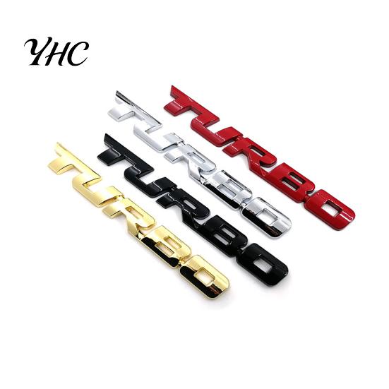 Cool 3D Alloy Metal Letter Turbo Car Motorcycle Emblem Badge Sticker Decal Decor