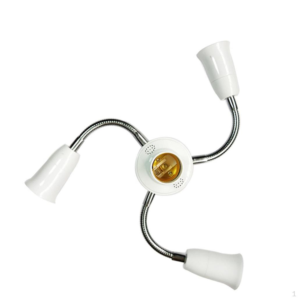 E27 Light Holder Splitter Adapter Degree Rotatable Replacement Portable for Exhibitions Bulb Lamp