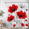 Blumen-Duschvorhang Bunter Blume Gänseblümchen Löwenzahn Mohnblume Blatt Kraut Pflanze Badezimmer-Dekor Ölgemälde Duschvorhang