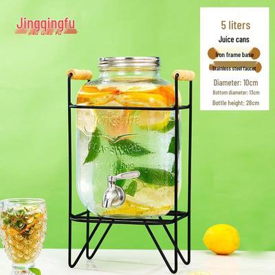 Jingqingfu 5L Glas Getränkespender mit Zapfhahn