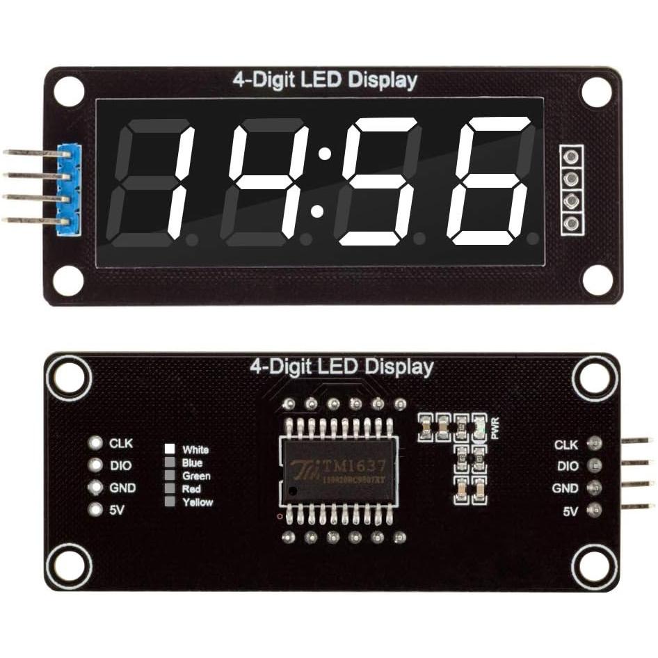 Red/Green/White/Yellow/Blue Colors TM1637 0.56" LED Display Digital Tube Decimal 7 Segment 4 Digit Clock Double Displays Dots