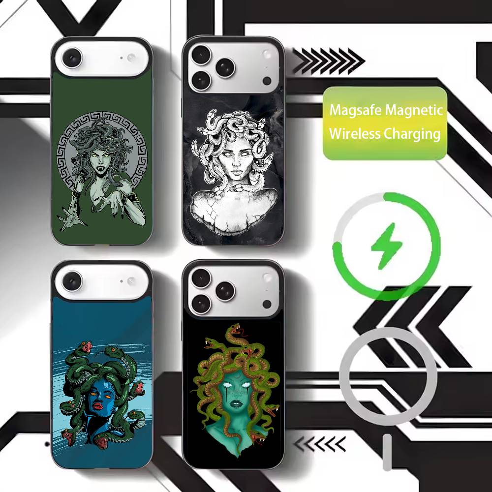 Medusa G-Greek Mythology Phone Case For iPhone17,16,15,14,13,12,11 Plus,Pro Max Magnetic For Magsafe Wireless Charging