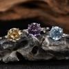 Bague Trésor en Argent Sterling 925 Citrine Naturelle Améthyste Couleur Topaze pour Femmes