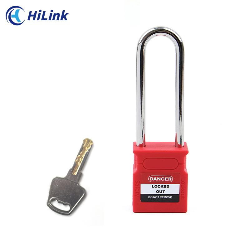 High Quality 76mm Long Tough Steel Shackle Padlock Safety LOTO Locks with Alike or Differ Key Multicolor (Red,Alike Key&Nylon&CP76S) красный