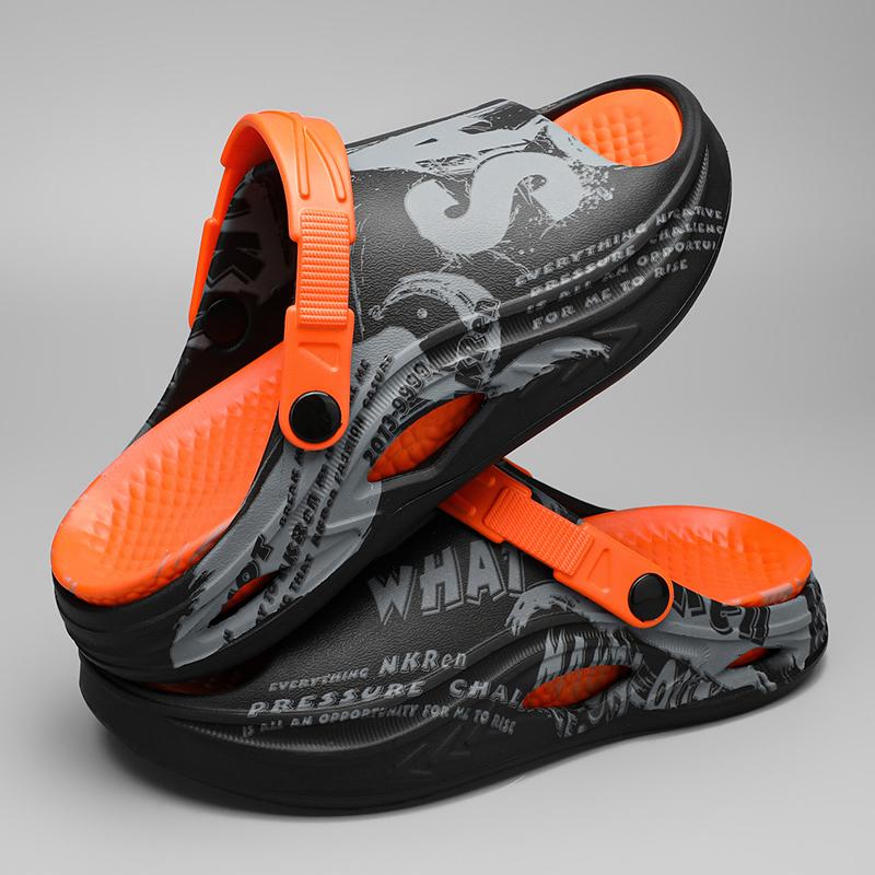 Fashion Summer Men Sandals Thick Soled Outdoor Anti Slip Shoes Soft EVA Dry Wedge Platform Garden Shoes Beach Sandals Home Slippers Men