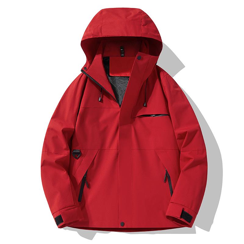 Spring & Autumn Waterproof Hooded Windbreaker for Men and Women - Casual Outdoor Workwear & Mountaineering Jacket
