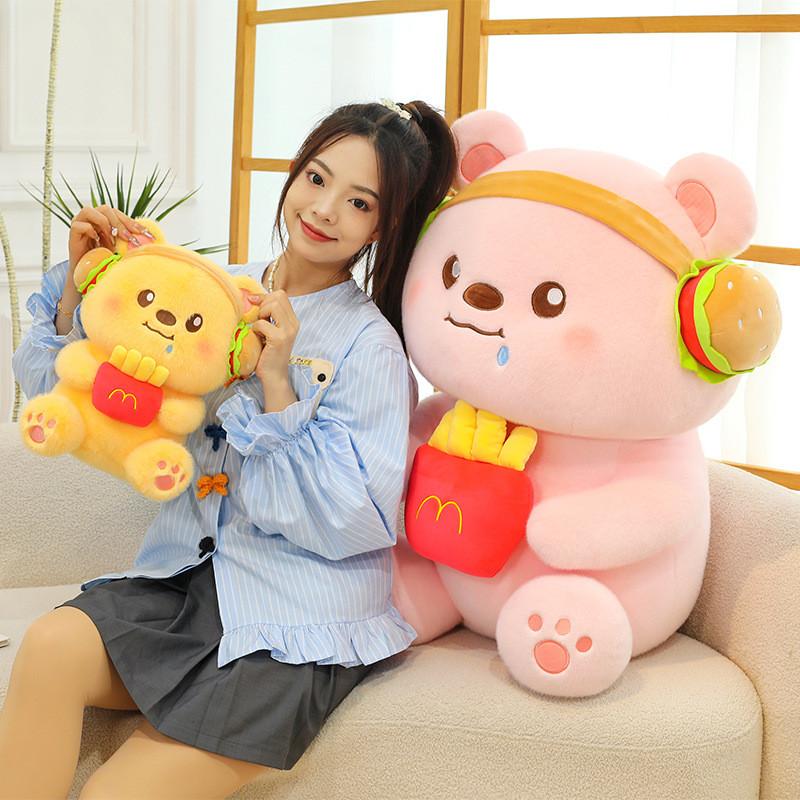 Plush Toy Hamburger Fries Bear Gift For Girls Home Decor Collectors