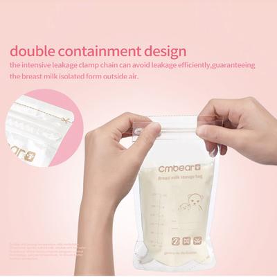 Cmbear oppbevaringsposer for morsmelk Oppbevaringsposer for morsmelk 220 ml/7,5 oz Kapasitet Pre-sterilisert BPA