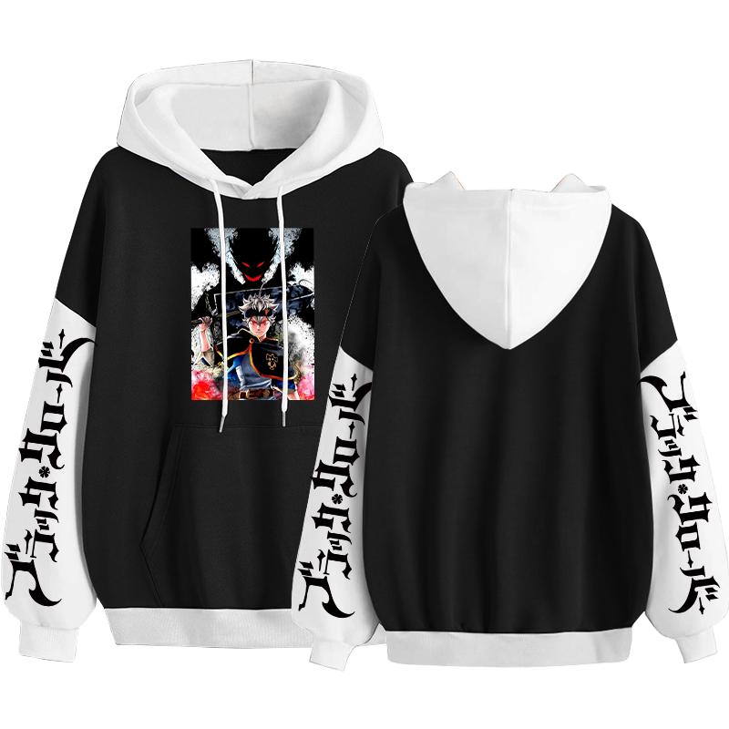 Горячая аниме Black Clover Asta Manga Hoodies Men Harajuku Manga Cartoon Printed Crewneck Sweatshirt Осень Зима Loose Hoodie
