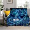Blue Dragon Holding Stars Blanket Flannel Blanket Throw Blanket Sofa Cover Blanket Soft Premium Blanket Picnic Blanket Tv Blanket Gifts
