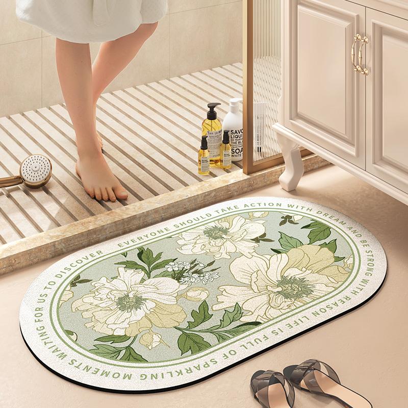 Bathroom absorbent floor mat household toilet door foot mat toilet carpet bathroom non-slip mat diatom mud cushion