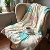 Candy Cane Gift Bow Anime Cartoon Flannel Blanket Soft Warm Throw for Bedroom Sofa Car Kids Holiday Gift