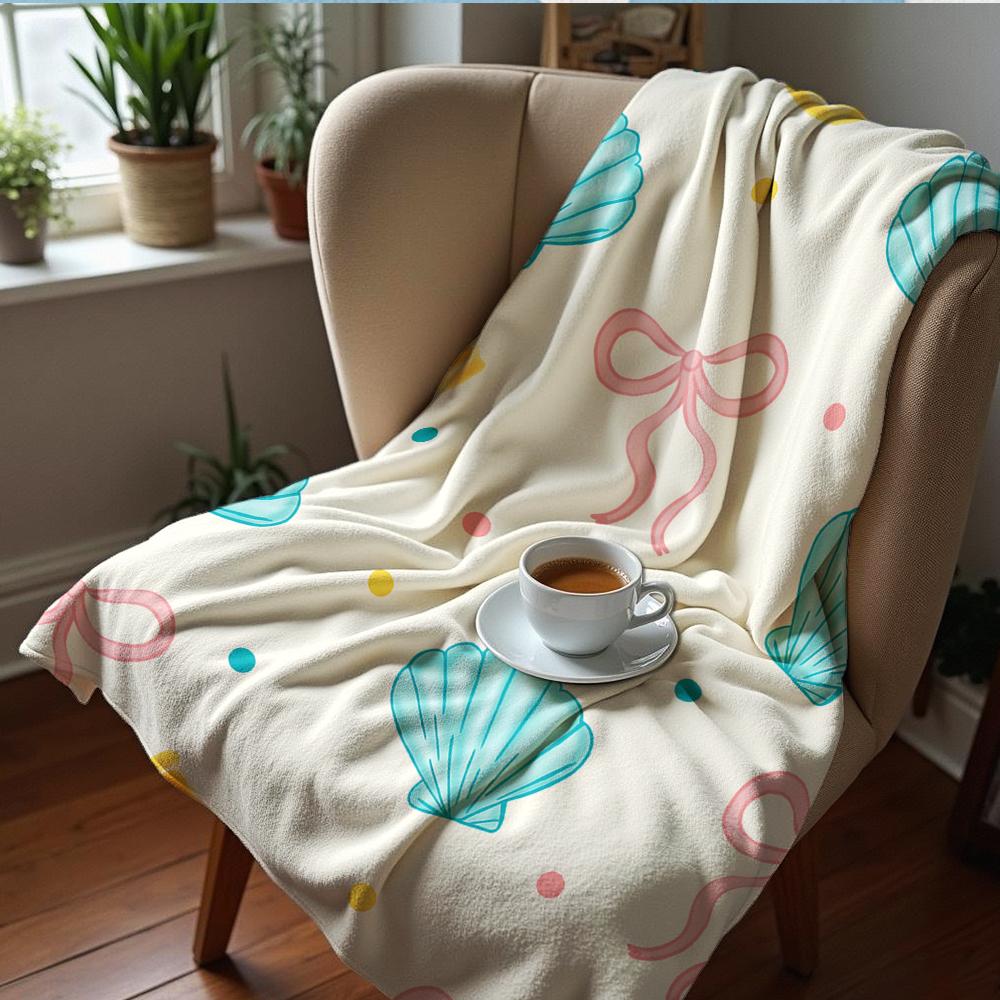 Candy Cane Gift Bow Anime Cartoon Flannel Blanket Soft Warm Throw for Bedroom Sofa Car Kids Holiday Gift
