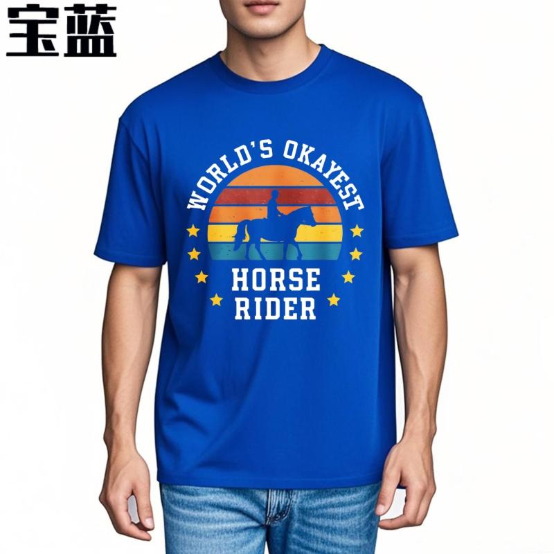 Vintage Tshirt Minimalist Tshirt Adult Unisex Round Neck Tshirt Casual Worlds Okayest Horse Rider Sunset Design Cool Boys Tops