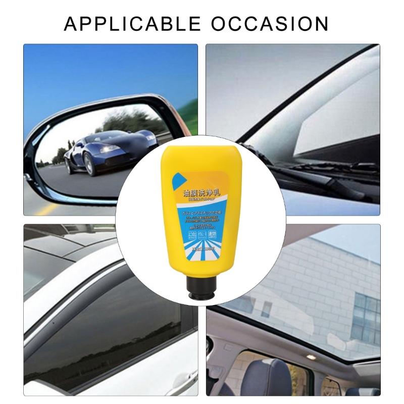Automotive Oil Film Cleaner Emulsion Quick Effect Oil Film Cleaning Emulsion for Glass Keeps Car Window Clear & Bright