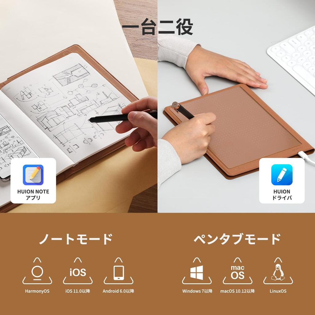 HUION NOTE Analog Digital Notebook Smart Handwriting Notebook Instantly digitizes handwritten notes on paper Wirelessly connects to smartphone A5 size