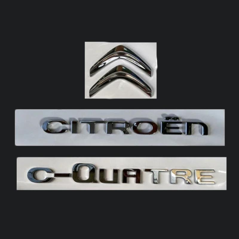 AJFJ2 For Citroën C4 C-QUATRE Sport ABS Chrome Emblem Badge OEM Style Front Rear Logo Replacement Accessories for 2008-2017 Models