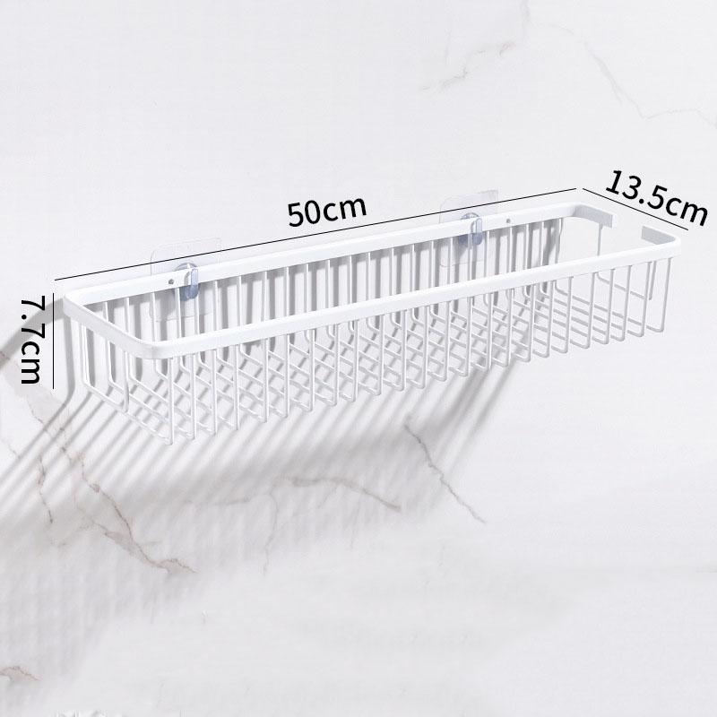 Aluminum Bathroom Storage Basket White/Black Free Nail Toilet Shower Storage Shelf Wall Hanging Bathroom Shelf