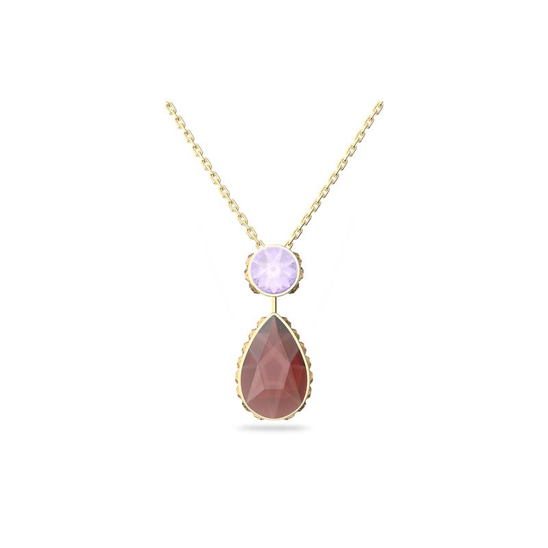 Swarovski Orbita Necklace Drop Cut Crystal Women s Gold Plated 5619786
