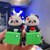 Cute Cartoon Pull Back Car Panda Keychain Bag Pendant Children's Toy Doll Machine Exquisite Small Gifts