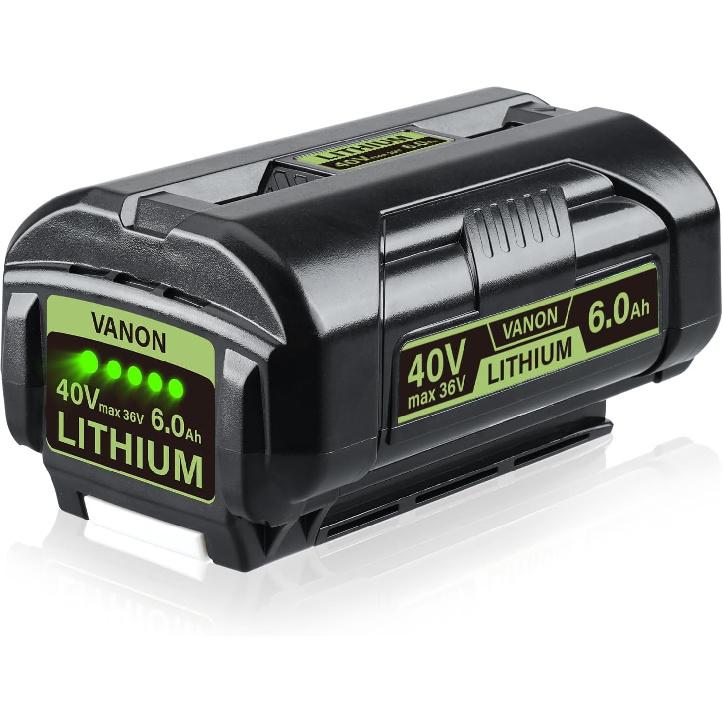 VANON 1 Pack OP4060 40V 6.0Ah Replacement for Ryobi Battery Lithium Ion Compatible with OP4015 OP4026 OP40201 OP40261OP4030 OP4040 OP40401 OP4050