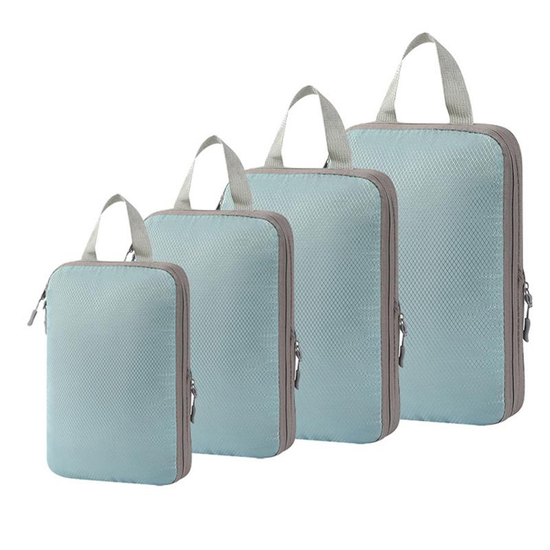 Set4Pcs Travel Compression Packing Cubes Bag Portable Suitcase Clothes Organizers Waterproof Luggage Storage Cases Drawer Bags 1509₽