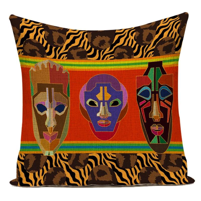Africa Decorative Cushion Cover African Woman Custom Pillow Case National Costume Pattern Sofa Home Decor Pillow Cover
