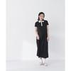 BEAUTY Striped Polo Cut Dress [NATURAL BASIC] [Solid Black/PS]